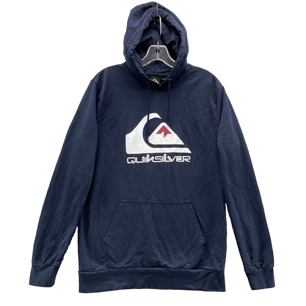 Quiksilver Hoodie Medium Navy Blue Skate Surf Streetwear Outdoor Athleisure Hike